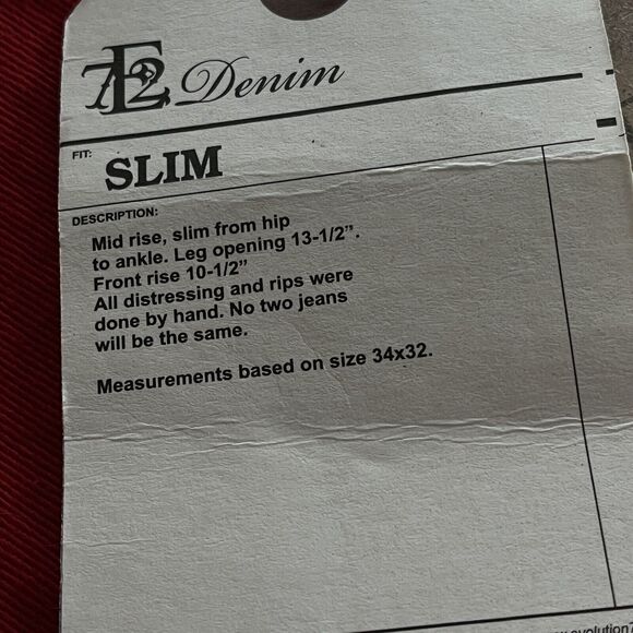 NWT Evolution In Design Womens Jeans SZ 54 Slim Red Denim Distressed Stretch - Picture 8 of 13